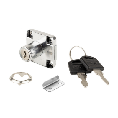 Zamek meblowy kwadratowy, chrom