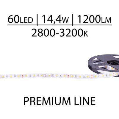 Pasek LED Premium+ 12V SMD2835 60 LED 4000-4500K, Biały neutralny