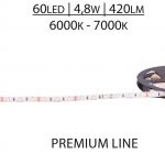 Pasek LED Premium 12V SMD2835 60 LED 6000-7000K, Biały zimny