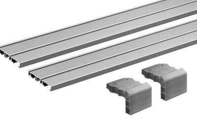 SlideLine M Zestaw profili: 2 - tory do przykręcania/przyklejania L-2500